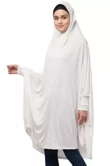 Nazneen stretchable smoking at wrist knee length Jilbab cum prayer khimar  Hijab