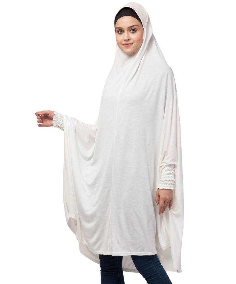 Nazneen stretchable smoking at wrist knee length Jilbab cum prayer khimar  Hijab