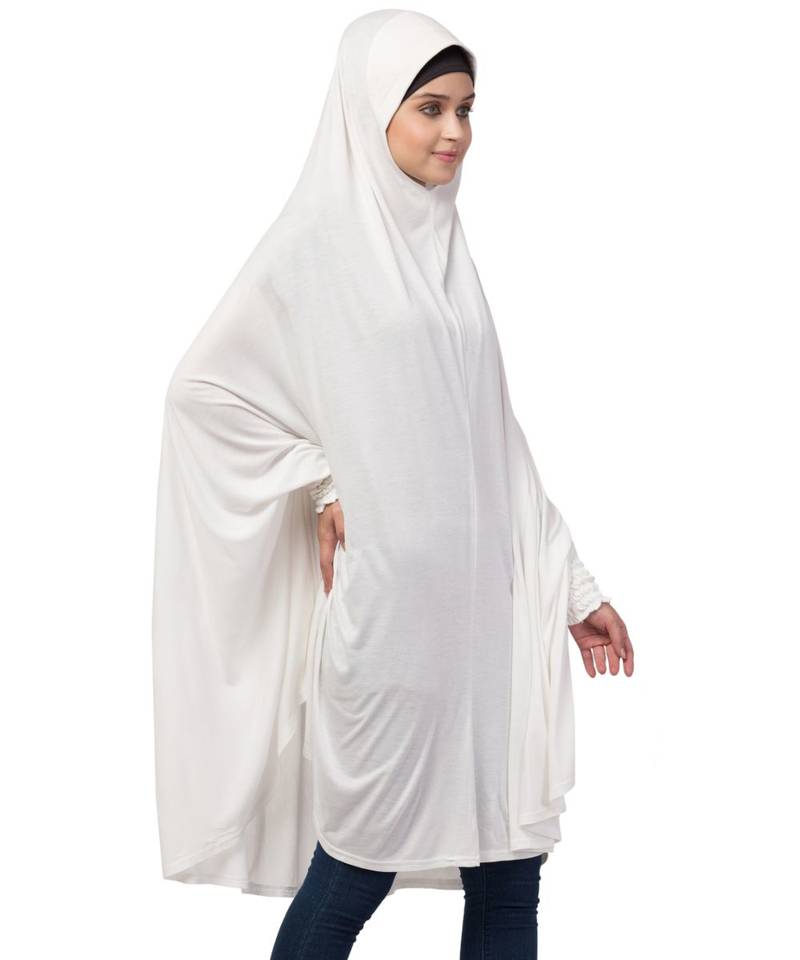 Nazneen stretchable smoking at wrist knee length Jilbab cum prayer khimar  Hijab