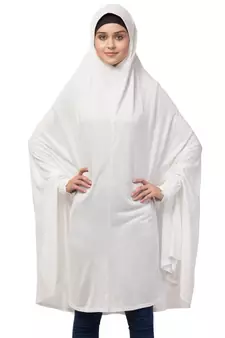 Nazneen stretchable smoking at wrist knee length Jilbab cum prayer khimar  Hijab