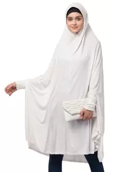 Nazneen stretchable smoking at wrist knee length Jilbab cum prayer khimar  Hijab