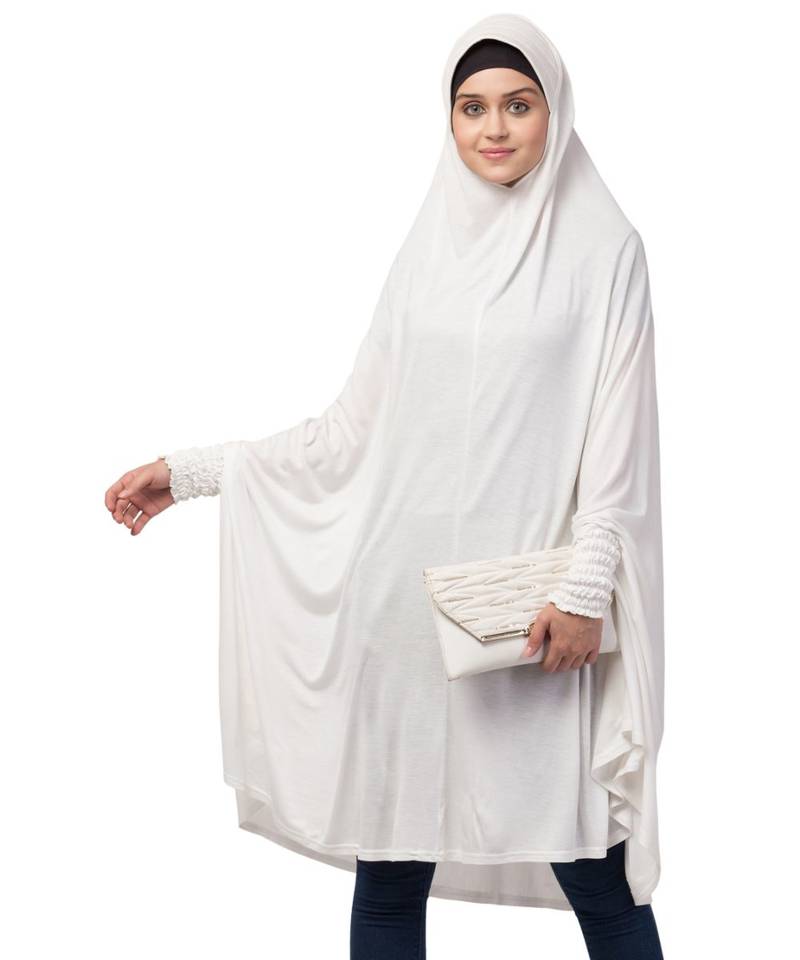 Nazneen stretchable smoking at wrist knee length Jilbab cum prayer khimar  Hijab