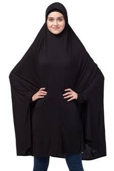 Nazneen stretchable with sleeve, knee length Jilbab cum prayer khimar  Hijab