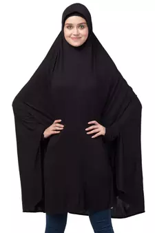 Nazneen stretchable with sleeve, knee length Jilbab cum prayer khimar  Hijab