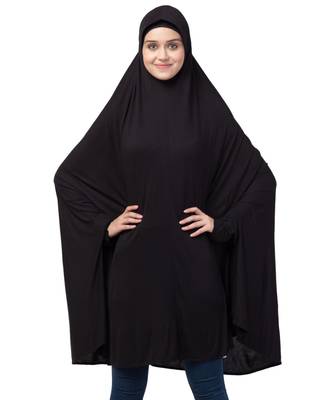 Nazneen stretchable with sleeve, knee length Jilbab cum prayer khimar  Hijab 2