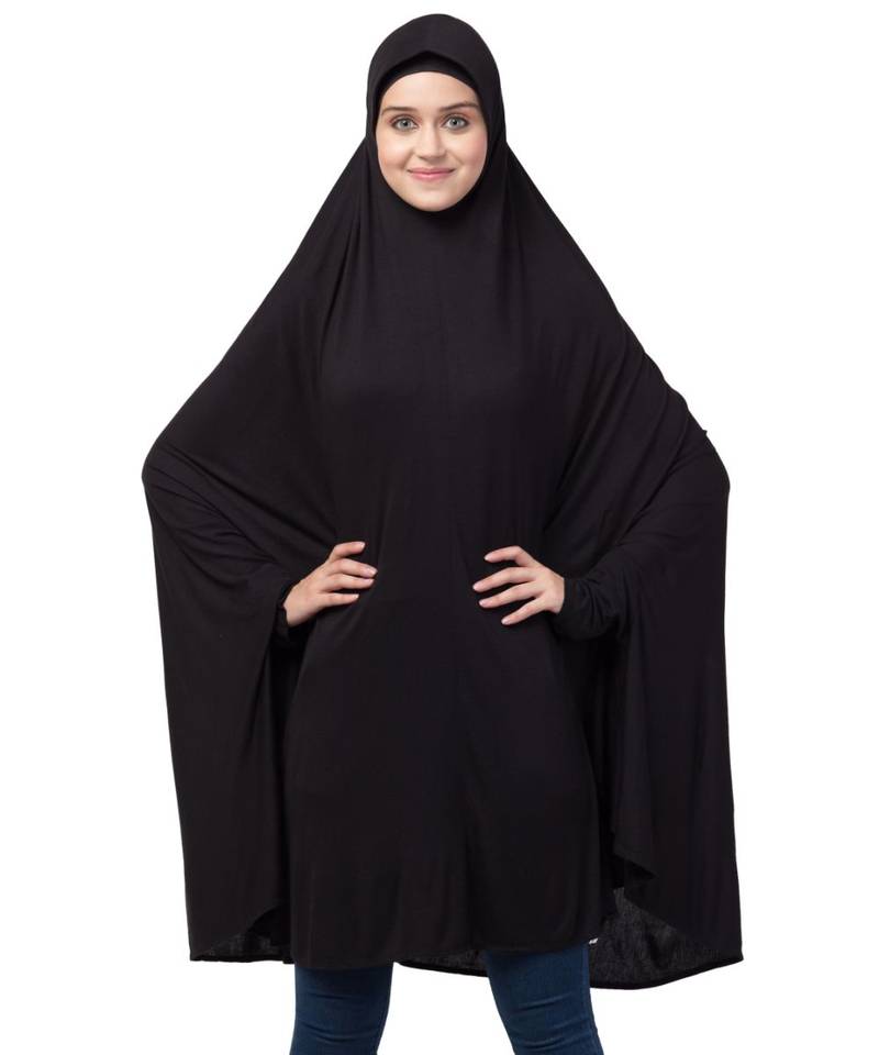 Nazneen stretchable with sleeve, knee length Jilbab cum prayer khimar  Hijab