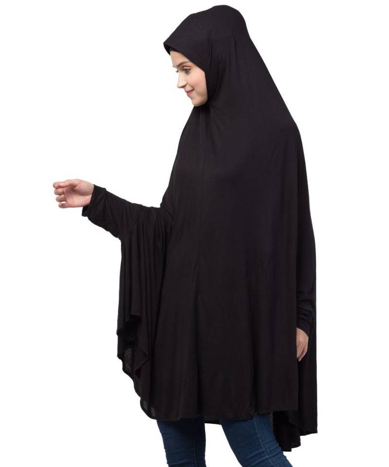 Nazneen stretchable with sleeve, knee length Jilbab cum prayer khimar  Hijab