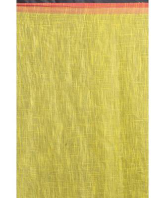 Yellow Soft Cotton Handwoven Cotton Saree 3