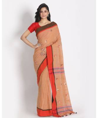 Sepia Cotton Handloom Saree 1