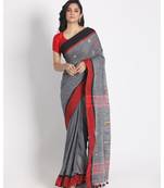 Grey Cotton Handloom Saree