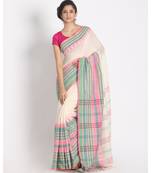 teal Border Soft Sage Begampuri Organic Khadi Cotton Saree