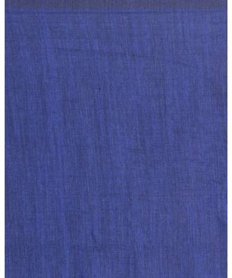 Blue Khadi Handloom Saree With Pompom Pallu 4