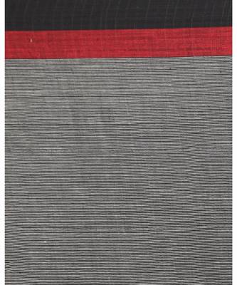 Black Border Multicolour Khadi Cotton Saree With Check Pallu 4