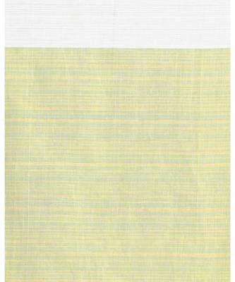 White Border Lime Khadi Cotton Saree Pallu Stripe 4