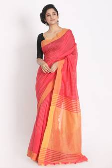 All Over Kantha Work Candy Handloom Blended Cotton Saree
