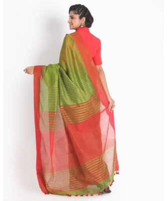 All Over Kantha Work Ocado Handloom Blended Cotton Saree 3