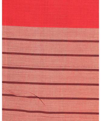Ganga Jamuna Taitai Border Peach Handloom Cotton saree Jekhard Work Pallu 4