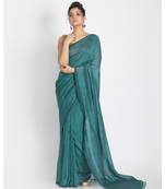 Baby Blue Khadi Cotton Handloom Saree With Pompom  Pallu