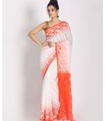 White Jecquard Dhakai nJamdani Saree