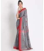Jacquard Work Border Grey Cotton Saree