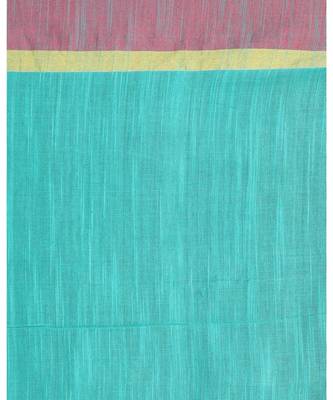 Aqua Cotton Handloom With Weaving Motif 4