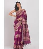 Magenta handloom festive saree