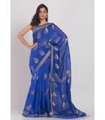 All Over Jecquard Jori Work dark blue Handloom Saree