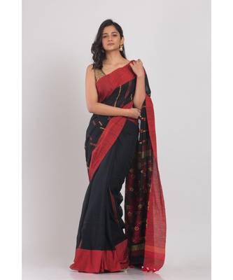 Black handloom cotton saree 1