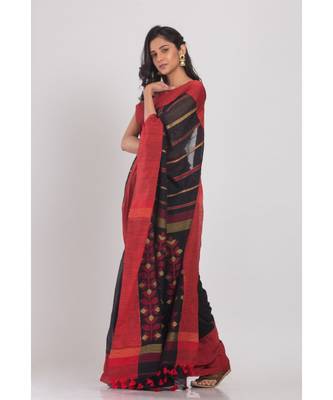 Black handloom cotton saree 2