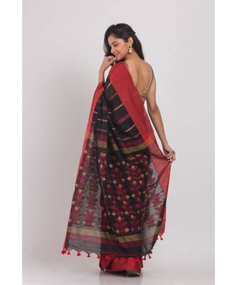 Black handloom cotton saree 3