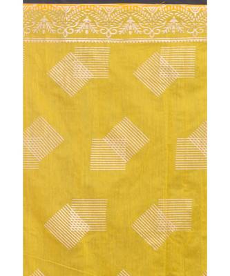 Yellow Handloom Festive Saree 4