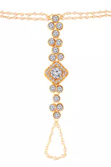 Traditional Pearl Adjustable Bracelet with Ring for Women