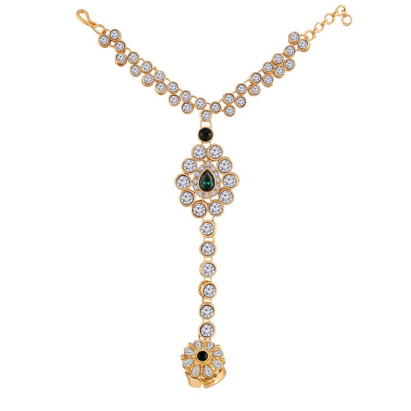 Traditional Haath Phool/Panja/Adjustable Bracelet with Ring for Women