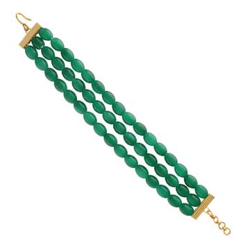 Traditional Handcrafted 3 Layer Emerald Beaded Bracelet For Women & Girls 2