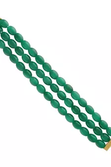 Traditional Handcrafted 3 Layer Emerald Beaded Bracelet For Women & Girls