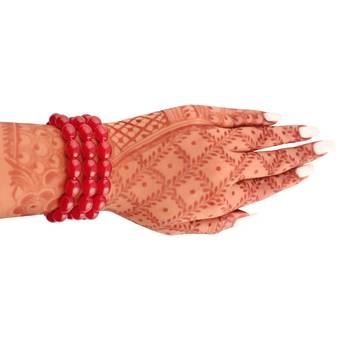 Intricately Handcrafted 3 Layer Ruby Beaded Bracelet For Women & Girls 3