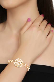 Intricately Designed Handcrafted Bracelets Embellished with Kundan & Pearl