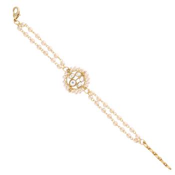 Intricately Designed Handcrafted Bracelets Embellished with Kundan & Pearl 2