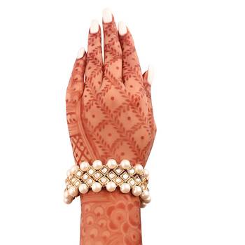 Intricately Designed Handcrafted Bracelets Embellished with Kundan & Pearl For Women/Girls 1