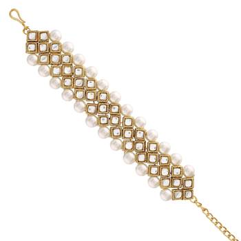 Intricately Designed Handcrafted Bracelets Embellished with Kundan & Pearl For Women/Girls 2