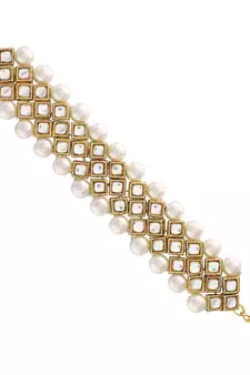 Intricately Designed Handcrafted Bracelets Embellished with Kundan & Pearl For Women/Girls