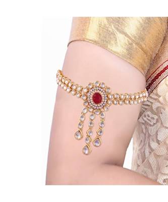Gold Plated Kundan Double line Bajubandh Jewellery Set for Women 1
