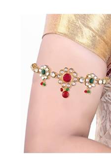 Gold Plated Kundan Designer Bajubandh Jewellery Set for Women