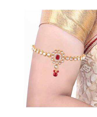 Gold Plated Kundan Bajubandh Jewellery Set for Women 1