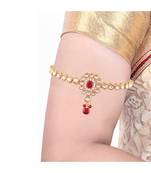 Gold Plated Kundan Bajubandh Jewellery Set for Women