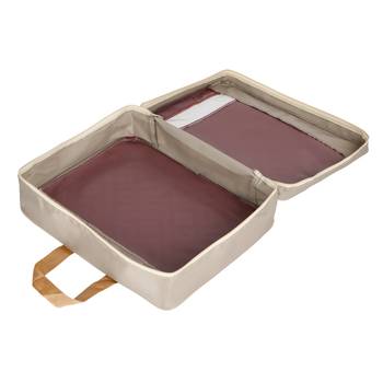 Shree Shyam Products Wardrobe Storage Bag Cloth Organiser With Zippered Closure And Handle (White Red, 17x14x5.5 Inch) 4
