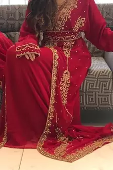 Sale Moroccan Kaftan Abaya Maxi Hand Zari Islamic Floor Length Dress