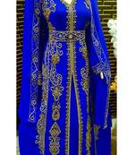 Moroccan Kaftan Abaya Maxi Hand Zari Islamic Floor Length Dress