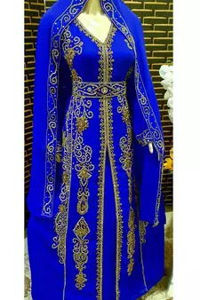 Moroccan Kaftan Abaya Maxi Hand Zari Islamic Floor Length Dress
