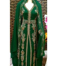 Moroccan Kaftan Abaya Maxi Hand Zari Islamic Floor Length Dress